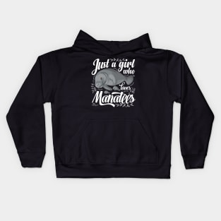 Just a Girl Who Loves Manatees Cute Kids Hoodie